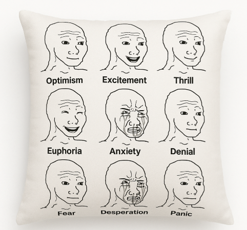 Wojak Emotional Support Pillow - Crypto Market Mood Tracker